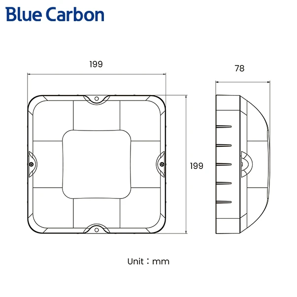 Blue Carbon Modern Indoor Solar Ceiling Light With Remote Control high quality